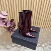 YSL Cassandre Side‑Zip Square‑Toe Ankle Boots 10.5cm Heel #B68445