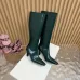 YSL Cassandre Side‑Zip Square‑Toe Knee‑High Boots 7cm Heel #B68429