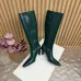 YSL Cassandre Side‑Zip Square‑Toe Knee‑High Boots 7cm Heel #B68429
