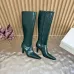 YSL Cassandre Side‑Zip Square‑Toe Knee‑High Boots 7cm Heel #B68429