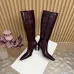 YSL Cassandre Side‑Zip Square‑Toe Knee‑High Boots 7cm Heel #B68430