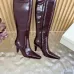 YSL Cassandre Side‑Zip Square‑Toe Knee‑High Boots 7cm Heel #B68430