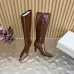 YSL Cassandre Side‑Zip Square‑Toe Knee‑High Boots 7cm Heel #B68431