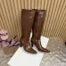 YSL Cassandre Side‑Zip Square‑Toe Knee‑High Boots 7cm Heel #B68431