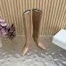YSL Cassandre Side‑Zip Square‑Toe Knee‑High Boots 7cm Heel #B68432