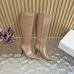 YSL Cassandre Side‑Zip Square‑Toe Knee‑High Boots 7cm Heel #B68432