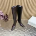 YSL Cassandre Side‑Zip Square‑Toe Knee‑High Boots 7cm Heel #B68433