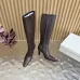 YSL Cassandre Side‑Zip Square‑Toe Knee‑High Boots 7cm Heel #B68433