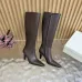 YSL Cassandre Side‑Zip Square‑Toe Knee‑High Boots 7cm Heel #B68433