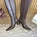 YSL Cassandre Side‑Zip Square‑Toe Knee‑High Boots 7cm Heel #B68433