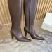 YSL Cassandre Side‑Zip Square‑Toe Knee‑High Boots 7cm Heel #B68433