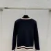Dark Blue Miu Miu Women's V-Neck Cardigan  Embroidered "M" Logo  Textured Knit Design for Feminine Luxury  #A57759