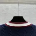 Dark Blue Miu Miu Women's V-Neck Cardigan  Embroidered "M" Logo  Textured Knit Design for Feminine Luxury  #A57759