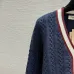 Dark Blue Miu Miu Women's V-Neck Cardigan  Embroidered "M" Logo  Textured Knit Design for Feminine Luxury  #A57759