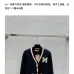 Dark Blue Miu Miu Women's V-Neck Cardigan  Embroidered "M" Logo  Textured Knit Design for Feminine Luxury  #A57759