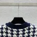 D-ior Women's V-Neck Cardigan  Houndstooth Pattern with Christian D-ior Logo Detail for Luxury Fashion Lovers #A57755