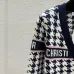 D-ior Women's V-Neck Cardigan  Houndstooth Pattern with Christian D-ior Logo Detail for Luxury Fashion Lovers #A57755