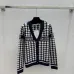 D-ior Women's V-Neck Cardigan  Houndstooth Pattern with Christian D-ior Logo Detail for Luxury Fashion Lovers #A57755