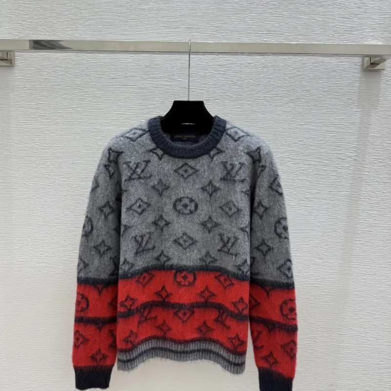 LV Women's Crewneck Sweaters  Monogram Pattern   Fair Isle Design in Dual Color Options for Luxury Fashion Lovers #A57761