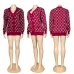Womens Gucci Burgundy GG Print V Neck  Knit Cardigan Outerwear #B67695