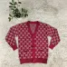 Womens Gucci Burgundy GG Print V Neck  Knit Cardigan Outerwear #B67695