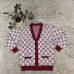Womens Gucci Burgundy GG Print V Neck  Knit Cardigan Outerwear #B67695