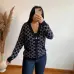 Womens Gucci Burgundy GG Print V Neck  Knit Cardigan Outerwear #B67695