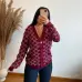 Womens Gucci Burgundy GG Print V Neck  Knit Cardigan Outerwear #B67695