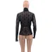 YSL European and American women's cross-border Amazon sexy see-through high-neck long-sleeved flocked high-quality top T-shirt #A64626