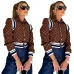 LV Chic Monogram Print Cropped Baseball Jacket #A62499