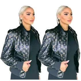 LV  monogram cropped jacket for women streetwear #B68733