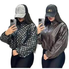LV  monogram cropped jacket for women streetwear #B68734