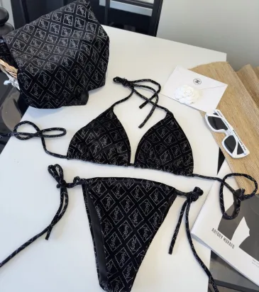 YSL New Style Bikini Swimsuit Corduroy Fabric Two-Piece Set #B68517
