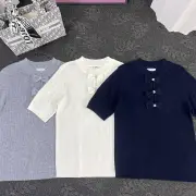Chanel Monogram Knit Short Sleeve Crew Neck Blouse #A63658 Chanel Monogram Knit Short Sleeve Crew Neck Blouse #A63658