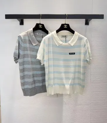 MIUMIU Monogram Knit Short Sleeve Crew Neck Blouse #A63661 MIUMIU Monogram Knit Short Sleeve Crew Neck Blouse #A63661