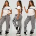2025 On sale Women's D-ior CD Pattern Top and Pants Set with Side Stripe #A47225