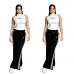 Black Tube Top White Long Skirt Adidas Two‑Piece Outfit #B67626