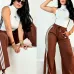 Black Tube Top White Long Skirt Adidas Two‑Piece Outfit #B67626