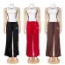 Black Tube Top White Long Skirt Adidas Two‑Piece Outfit #B67626