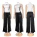 Black Tube Top White Long Skirt Adidas Two‑Piece Outfit #B67626