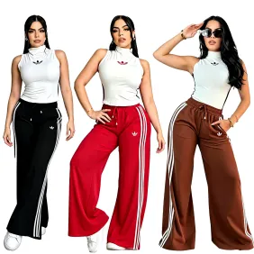 Black Tube Top White Long Skirt Adidas Two‑Piece Outfit #B67626