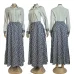 D-ior Long-Sleeve Shirt with CD Print Maxi Skirt #A46535