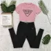 Prada Two-piece set including a new cross-border European and American independent website high street fashion brand letter-printed short-sleeved T-shirt and long pants #A64627