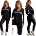 Women's D-ior CD Pattern Hoodie and Pants Set with Side Stripe #A47228
