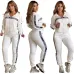 Women's D-ior CD Pattern Hoodie and Pants Set with Side Stripe #A47228
