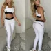 new fashion alo yoga sports vest pants running fitness waist-tightening women's clothing two-piece set #A47864